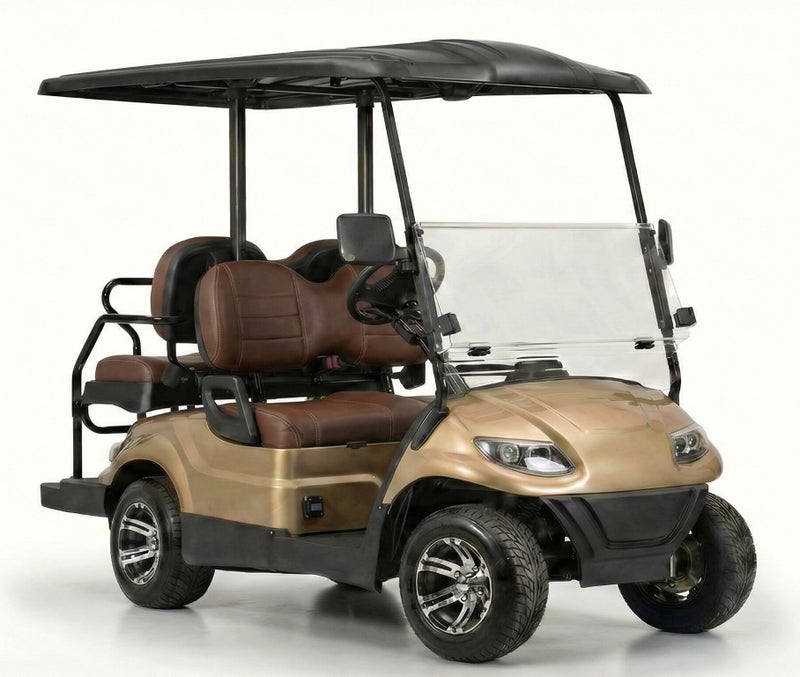 EPIC 2+2 Non-Lifted Electric Golf Cart with Lithium Battery 150Ah & Standard Tires | 4-Seater LSEV (Golden) - Image 3